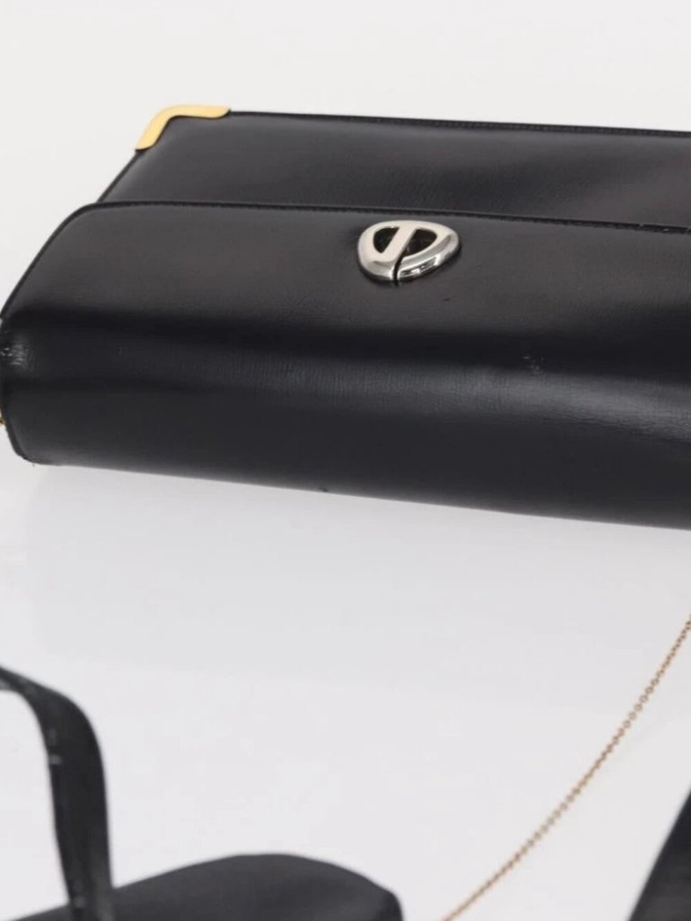 Christian Dior Shoulder Bag Leather Navy Gold Auth - Picture 8 of 16